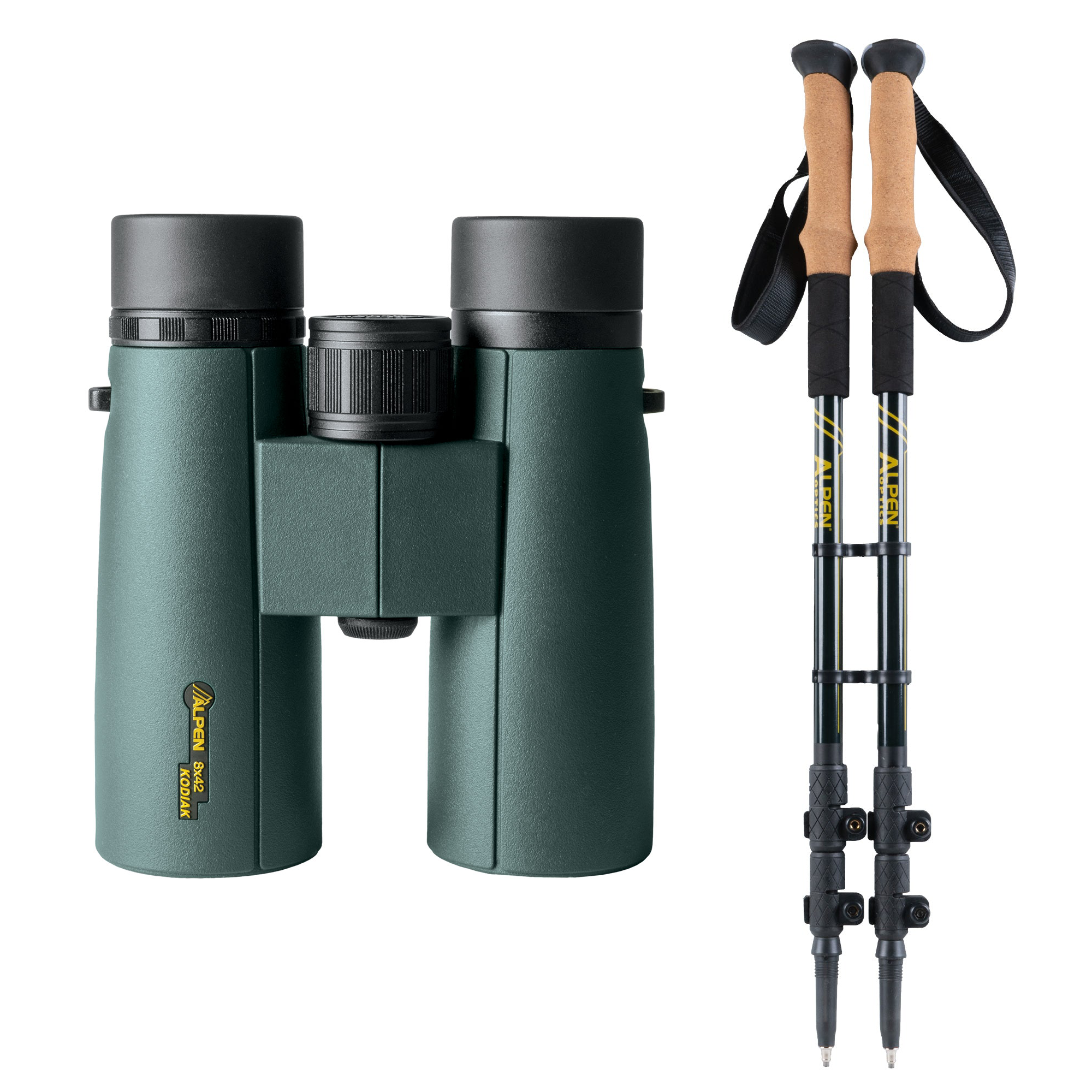 Kodiak 8x42 Binoculars + Carbon Trekking Poles Set (Bundle)